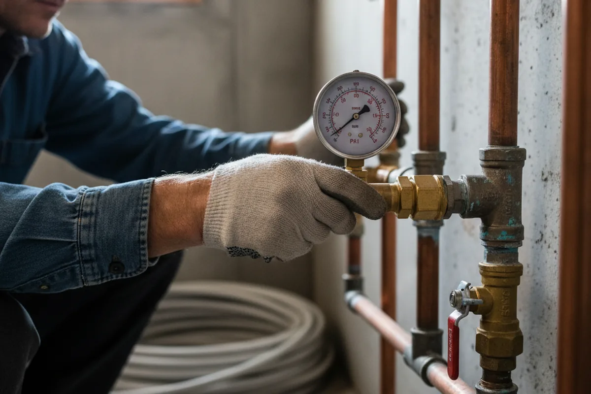 Pressure testing a repaired line during Water Line Repair in Smiths Station